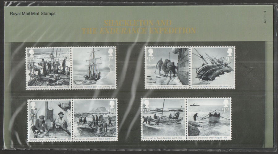 (image for) 2016 Shackleton & The Endurance Exhibition Royal Mail Presentation Pack 521 - Click Image to Close